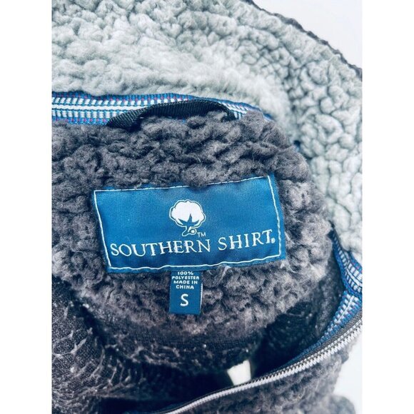 Simply Southern Women’s Jacket Faux Fur Sherpa Quarter Zip Pullover Gray Size S - Picture 6 of 12